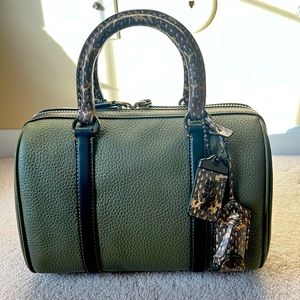 Coach 1941 ruby satchel 25 with snakeskin handles army green